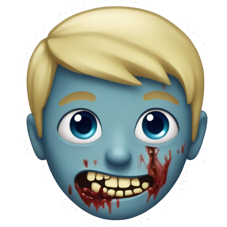 boy zombie with blonde hair and blue skin emoji
