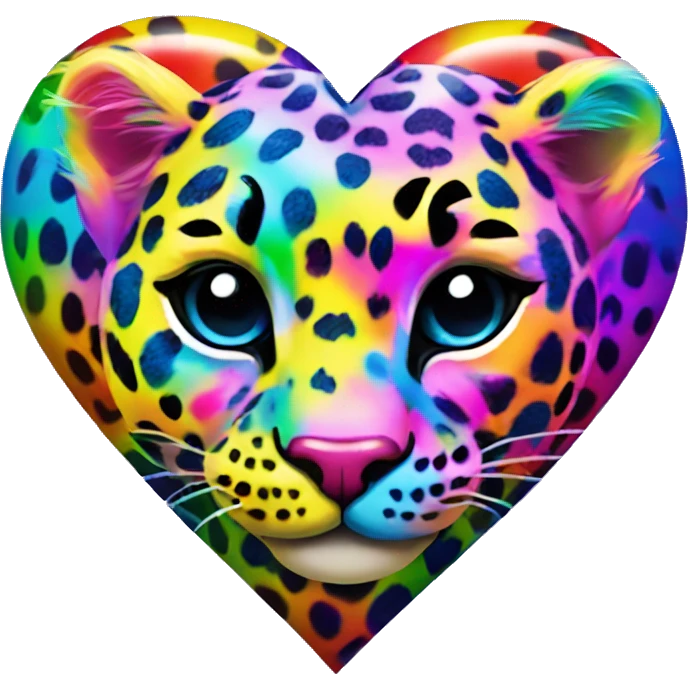 lisa frank rainbow leopard print heart emoji
