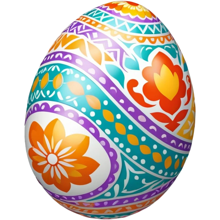 Colorful Easter egg with patterns emoji