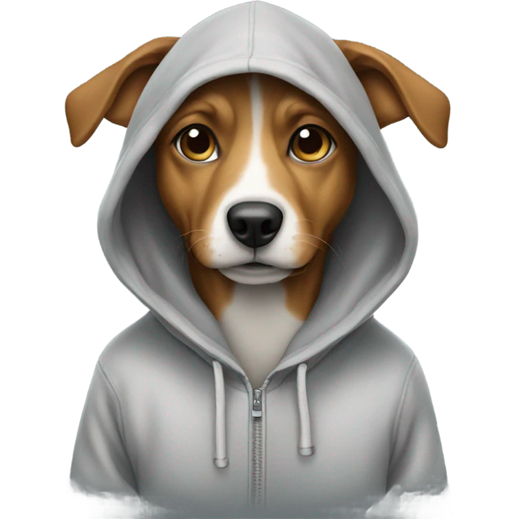 Dog wearing a hoodie emoji