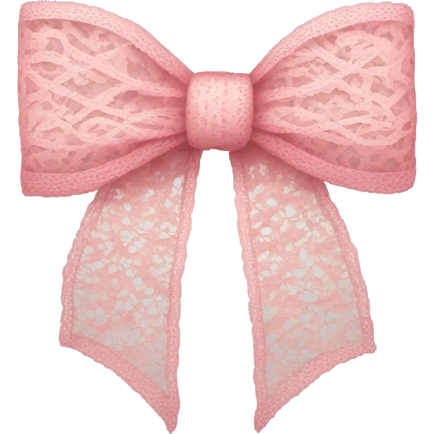 A cute pink lace bow emoji