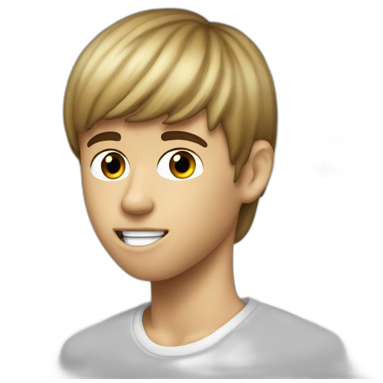 Justin Bieber eat apple emoji