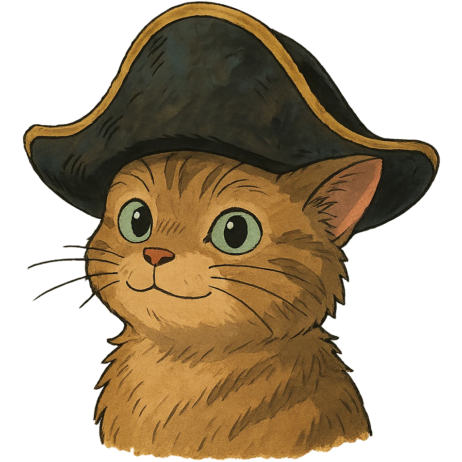 cat with a pirate hat emoji