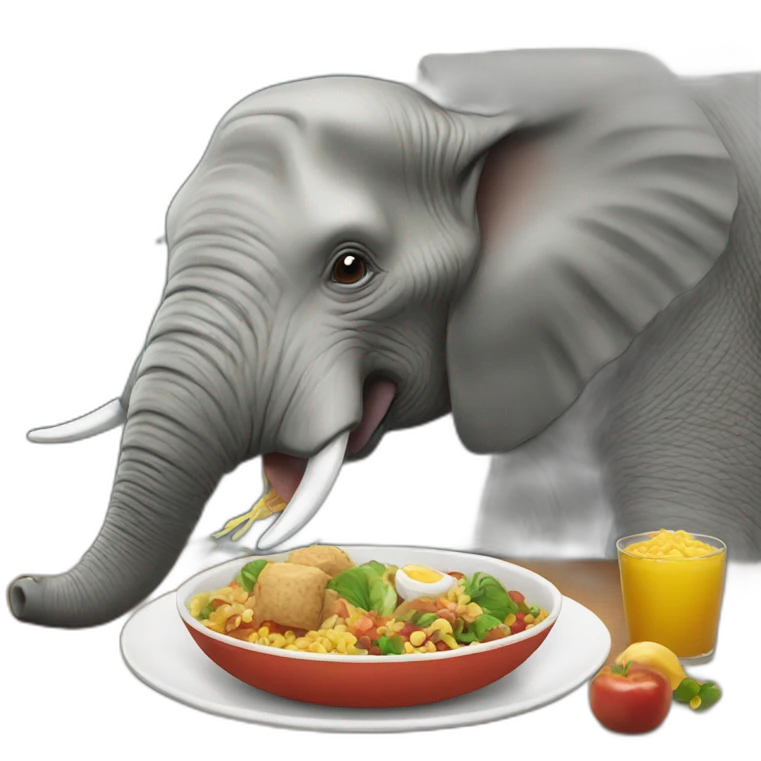 eating elephant emoji