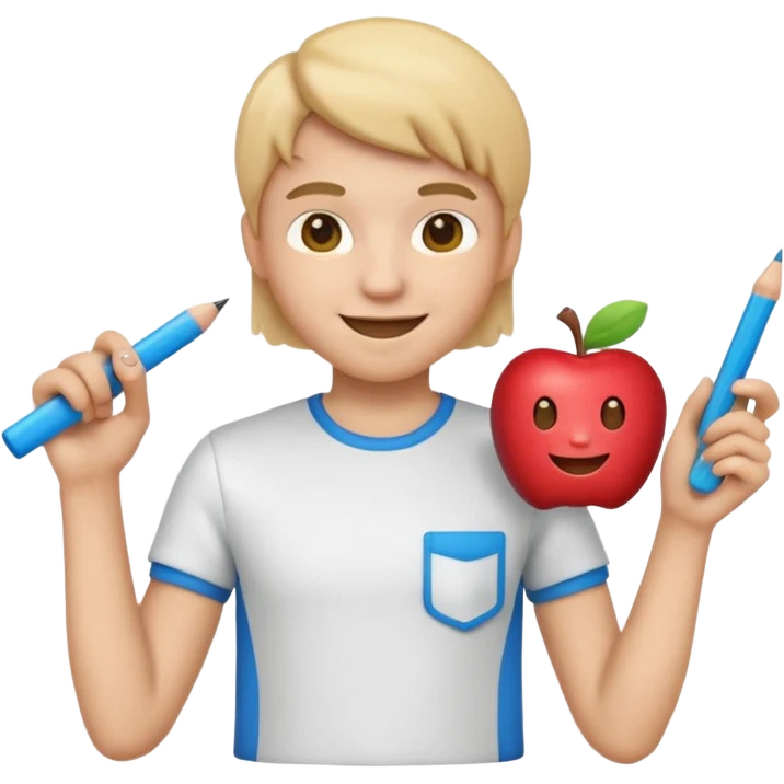 A 3D emoji with a apple Memoji style that the depicts a person who is learning to become a fashion designer as her highchool extended profile. She is young in a highschool age. She has items that are familiar with this job in the field. She is smiling normally emoji