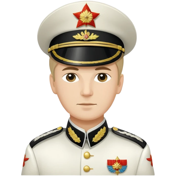 White Army officer from Russian Civil War with white uniform, epaulettes, and traditional military cap emoji