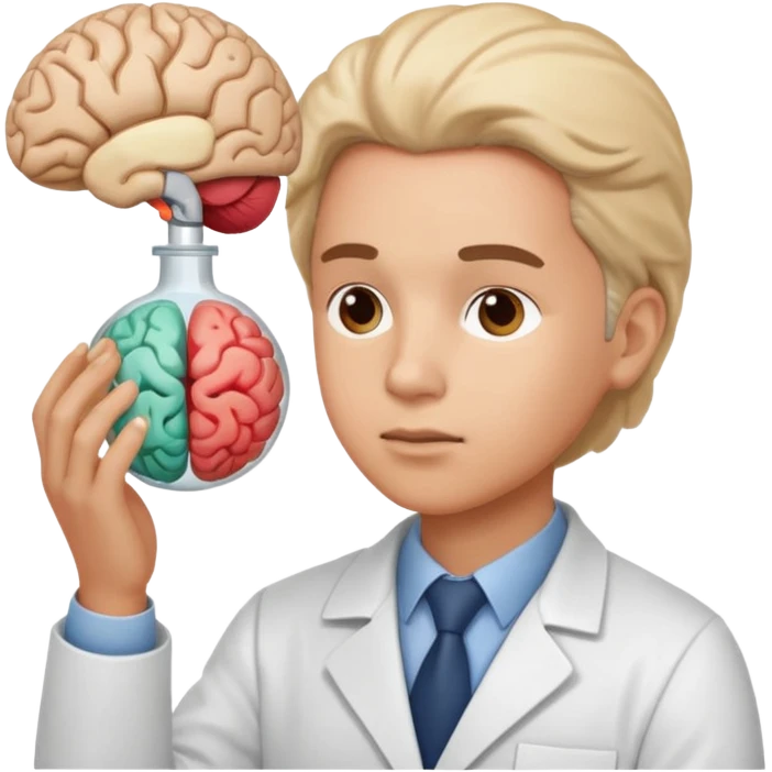 cientista estudando o cérebro emoji