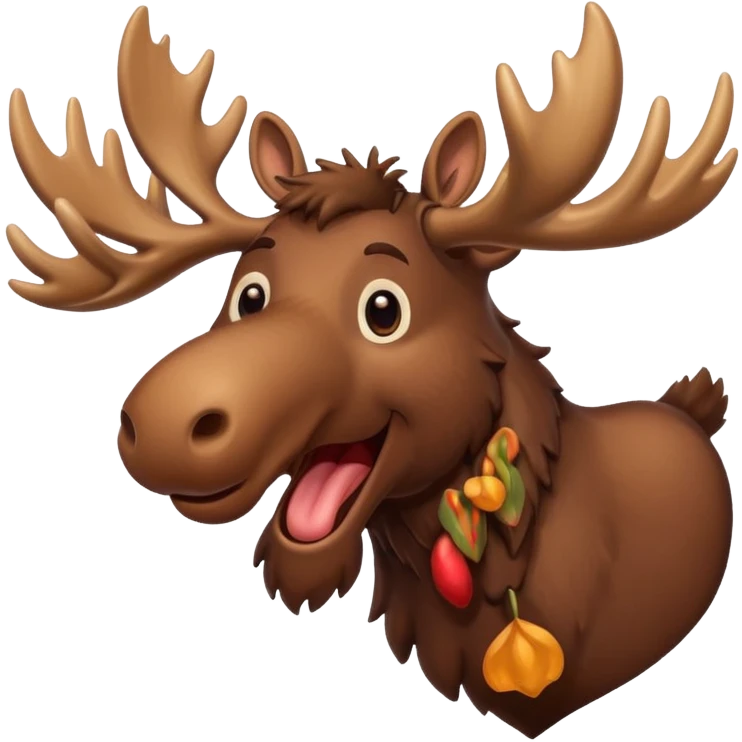 happy moose with antlers emoji