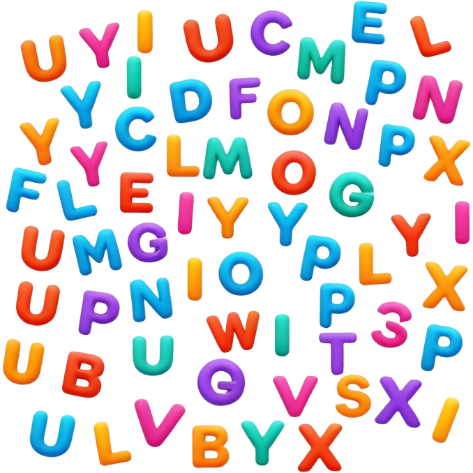 colorful letters UYI in bold font emoji