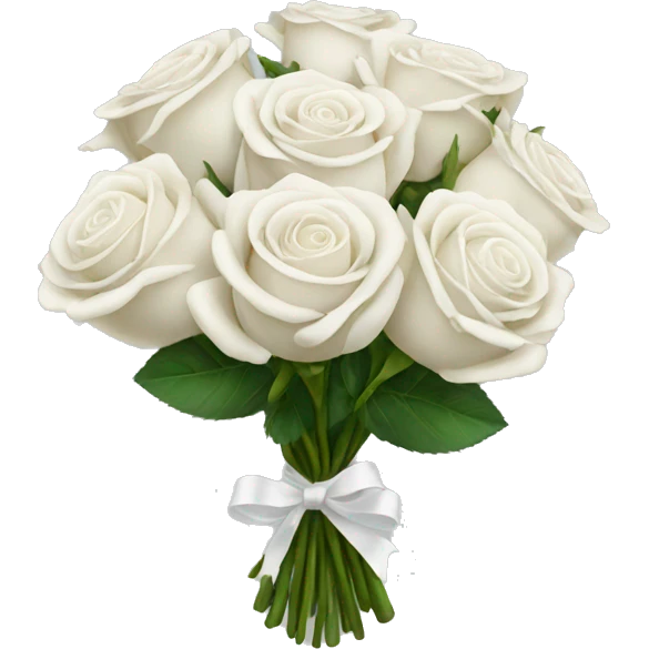 white rose bouquet emoji