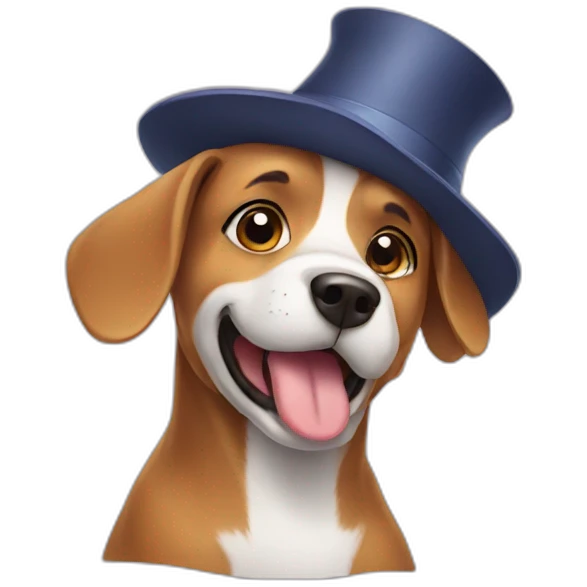 Dog in hat emoji