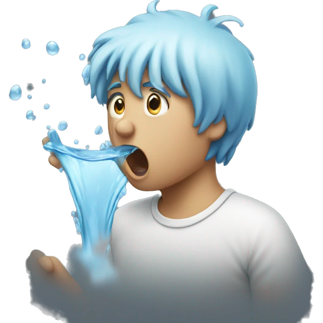 person spitting water when shocked emoji