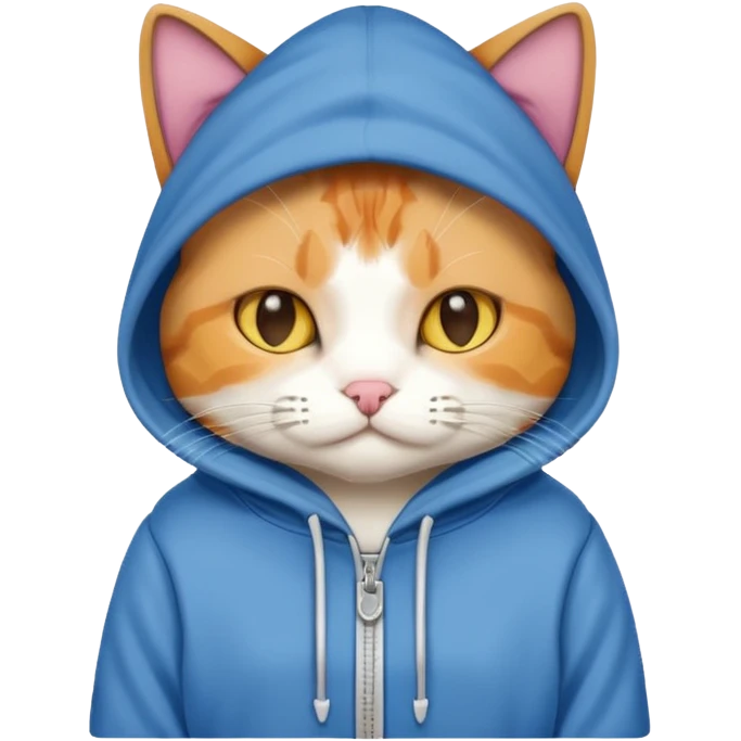 a cat wearing a hoodie emoji