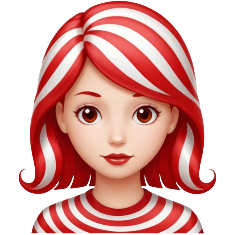 girl with hair looking like peppermint emoji