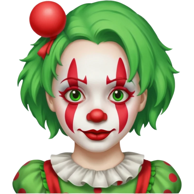 girl clown with green hair emoji