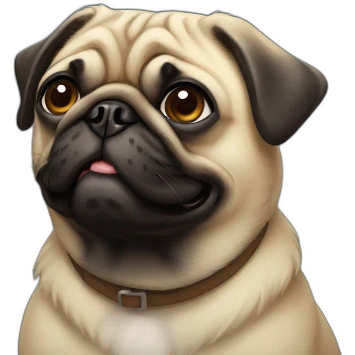 pug dog, smile emoji