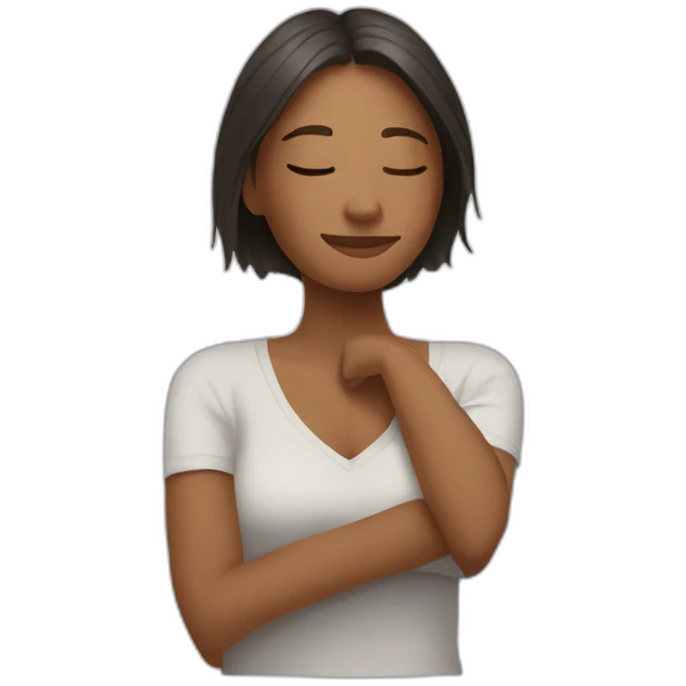 woman relazing and chilling feeling very calm and happy emoji