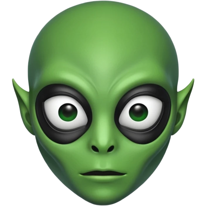 an alien with half face mask and 
 emoji