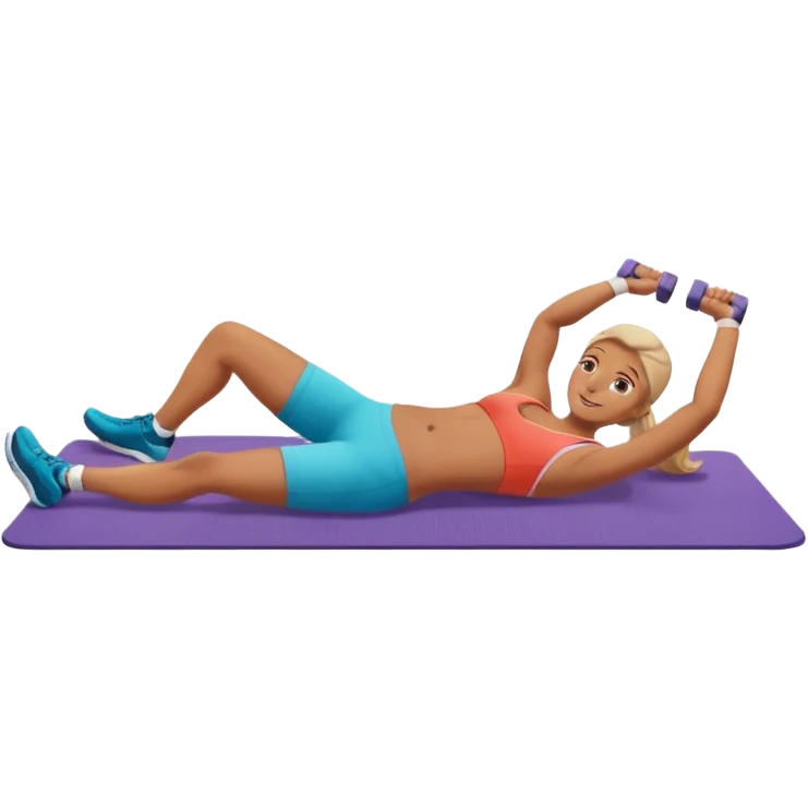 exercise mat with a figure lying and lifting legs emoji