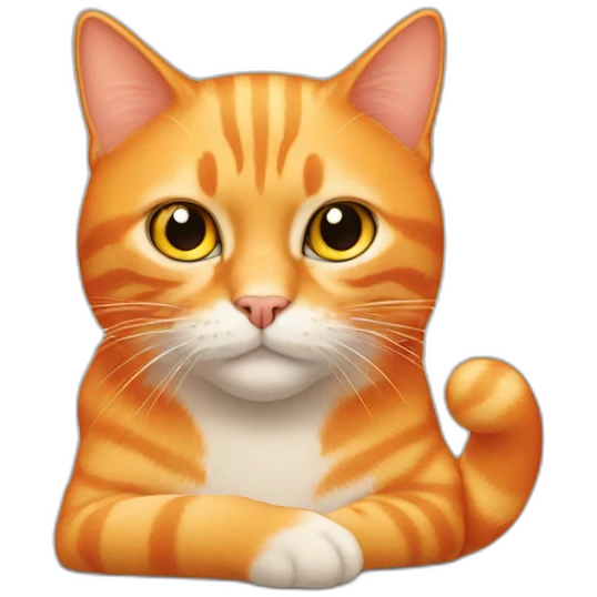 orange cat no brain cell emoji