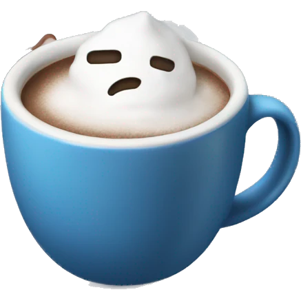 Snowflakes falling and a cup of hot cocoa emoji