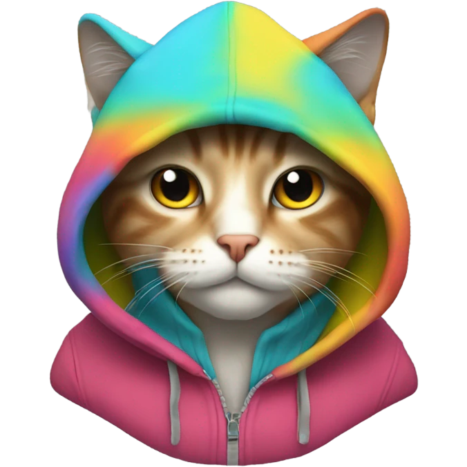 Cat wearing hoodies  emoji