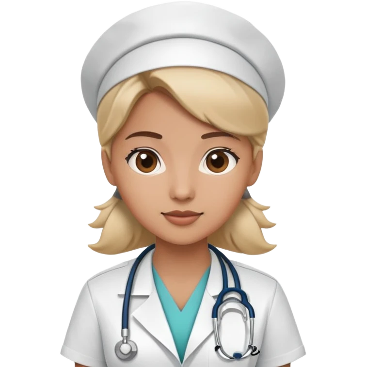 nurse in a medical uniform with a stethoscope emoji