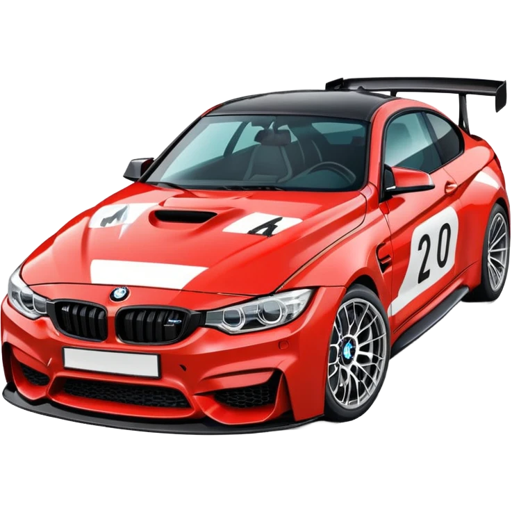 A retro sticker of a BMW M4 competition  emoji