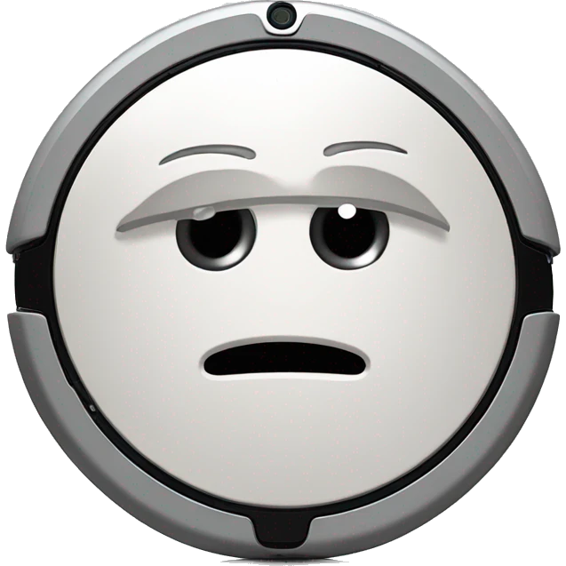 Roomba with sad eyes crying emoji