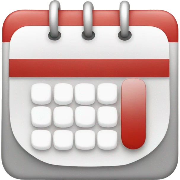 red and white calendar icon emoji