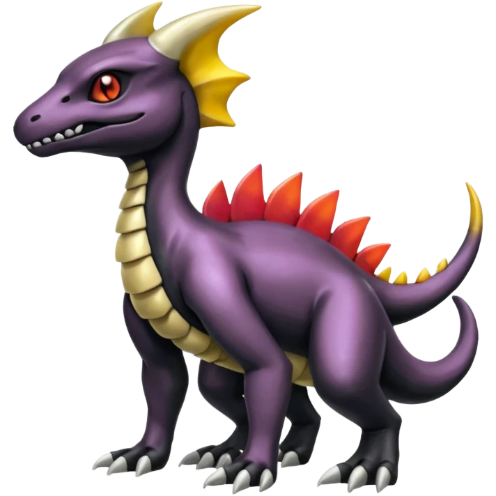 Shiny Iridescent Dusknoir-Cubone-Salandit-Leafeom-Fakémon-hybrid-creature (full body)  emoji