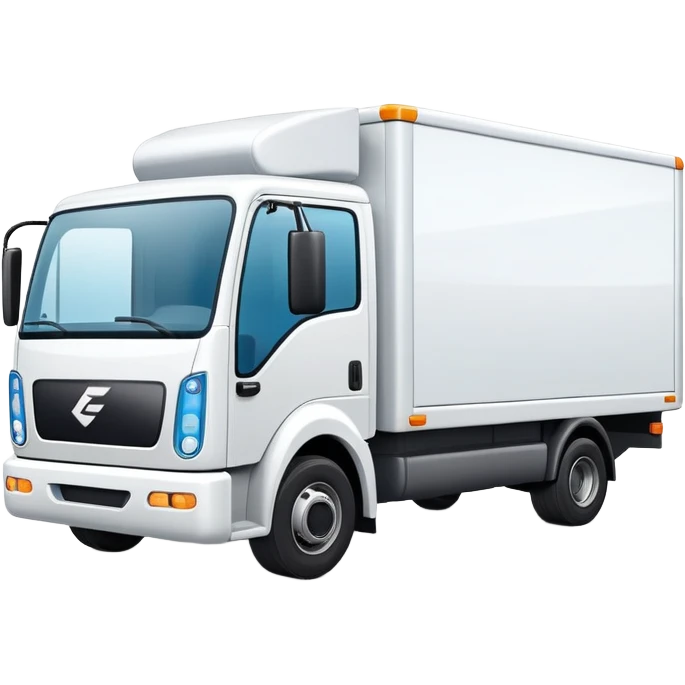 electric delivery truck with a battery representing E-LKW in logistics emoji