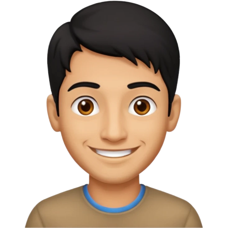 Indian fat guy south Indian black hair ,tan darker skin emoji