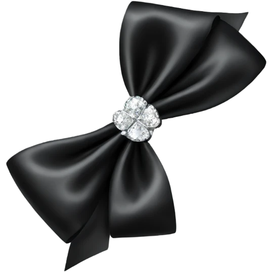 black silk bow with diamonds emoji