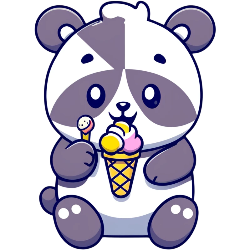Panda eating ice cream emoji
