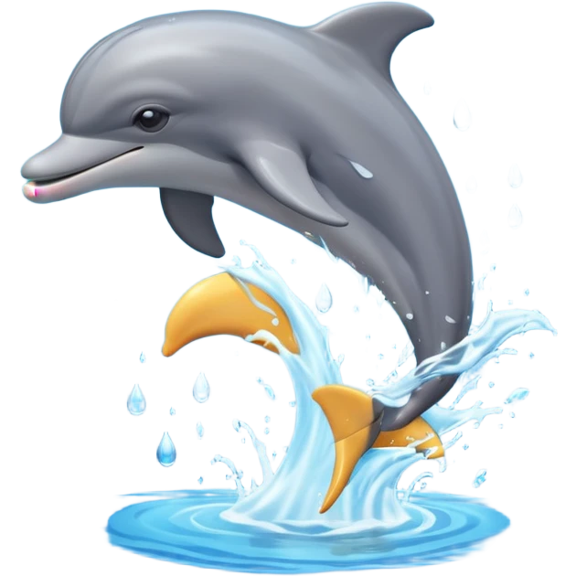 dolphin jumping with splash emoji