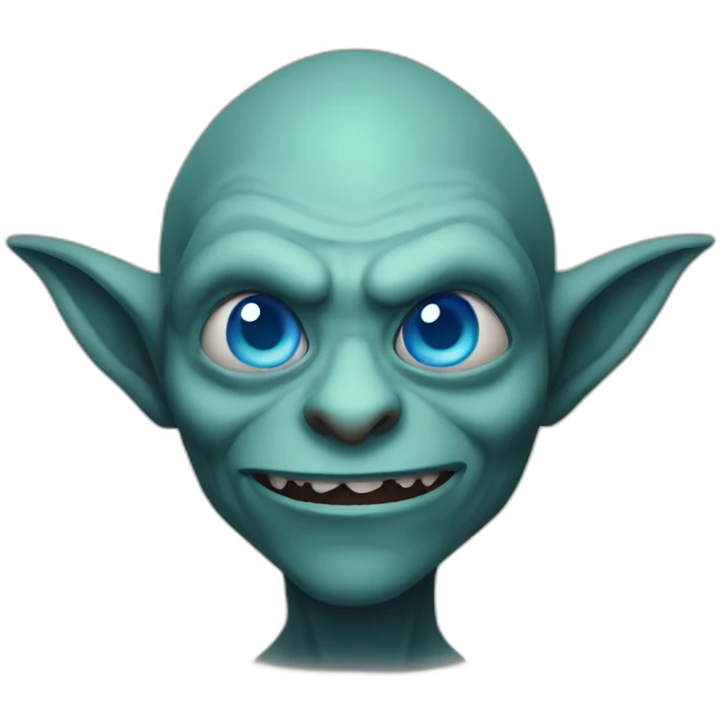 Goblin with blue eyes emoji