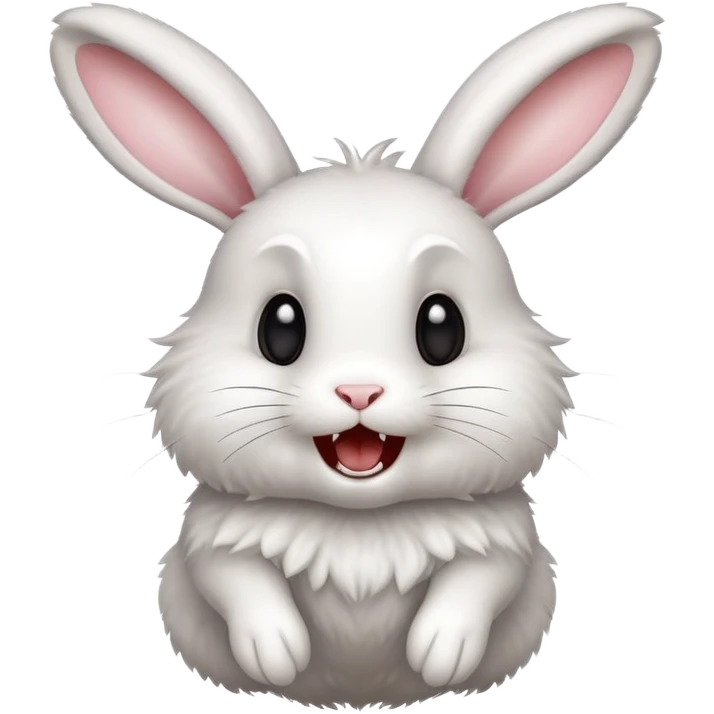 rabbit with buckteeth and crossed eyes jumping excitedly emoji