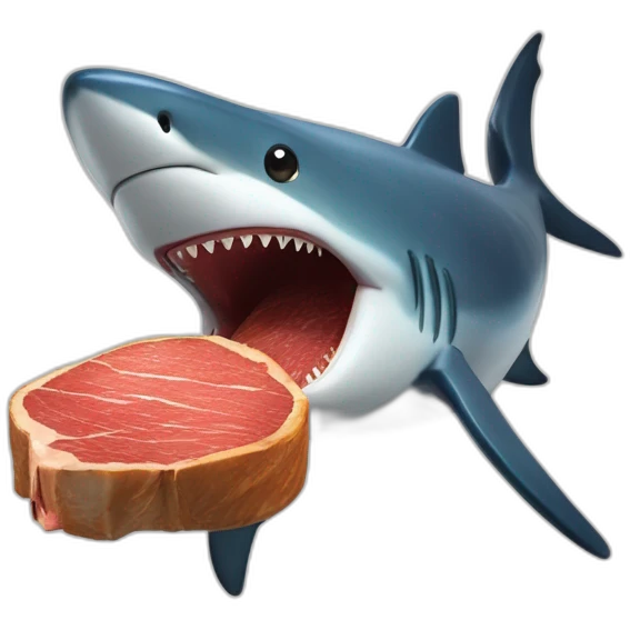 requin sur baleine mange steak emoji