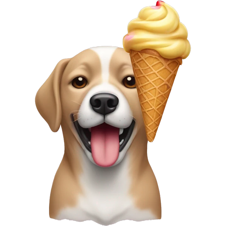 perro con un helado en la cabeza emoji