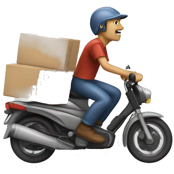 Wolt courier driving fast emoji