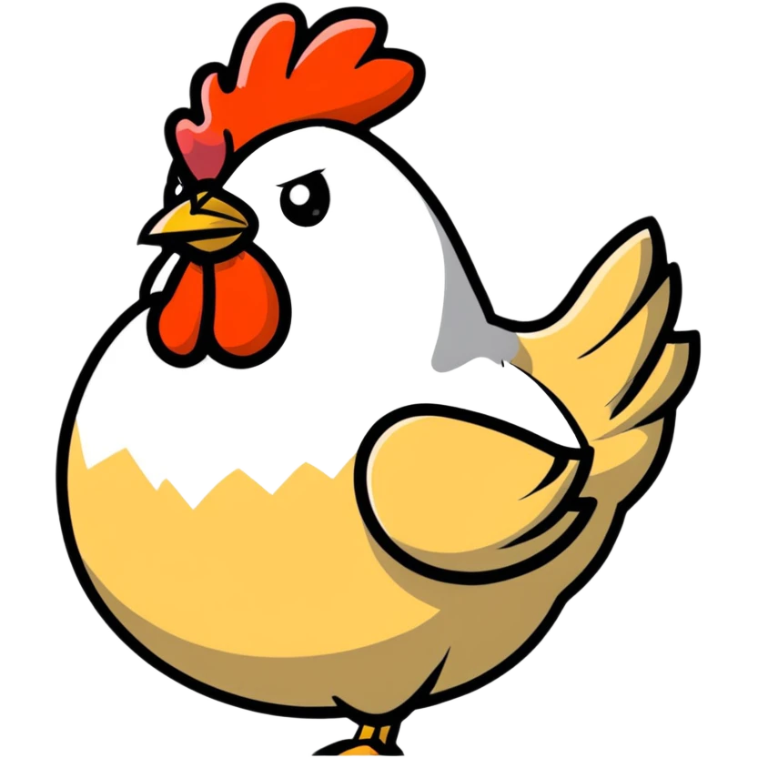 funny chicken head side view emoji