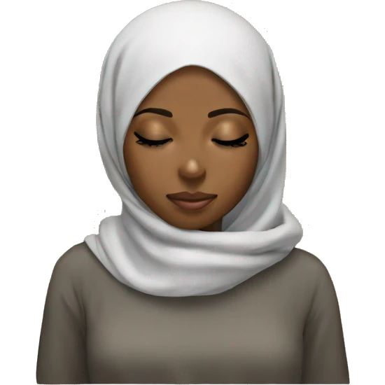 Pretty model Muslim Somali girl sleeping emoji