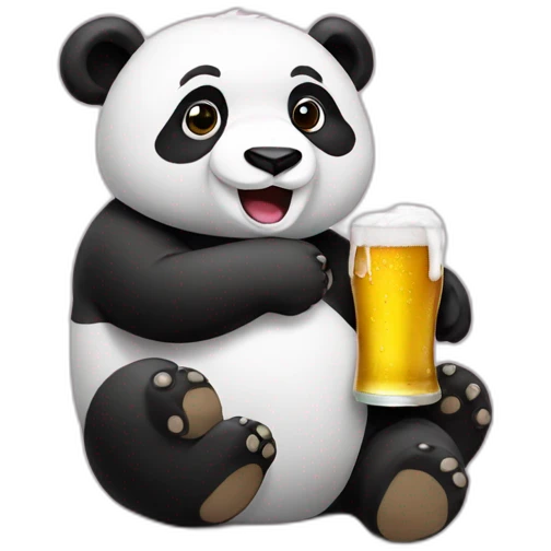 panda drink beer emoji