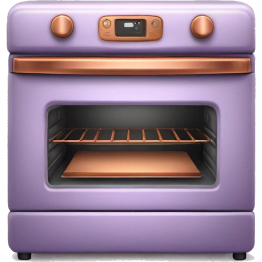 Realistic pastel purple and metallic copper vintage oven. emoji