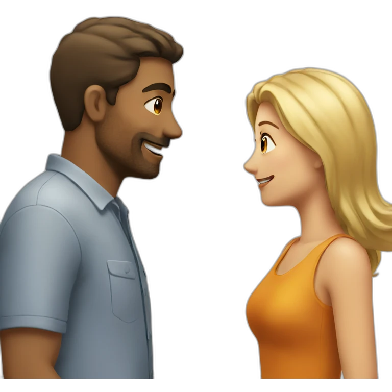 Man chatting a woman emoji