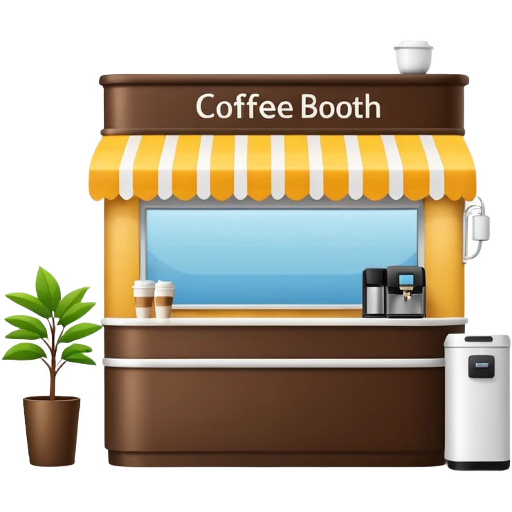 front pop up coffee booth emoji
