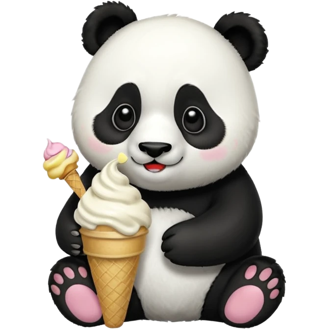 Panda eating ice cream emoji