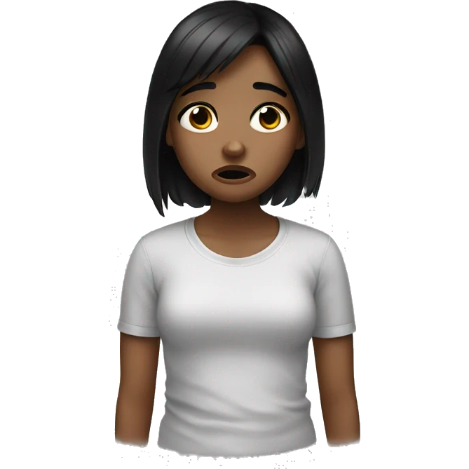 Crying girl with black hair  emoji
