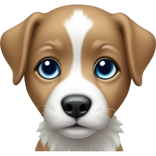 newborn dog with blue eye and white fur emoji